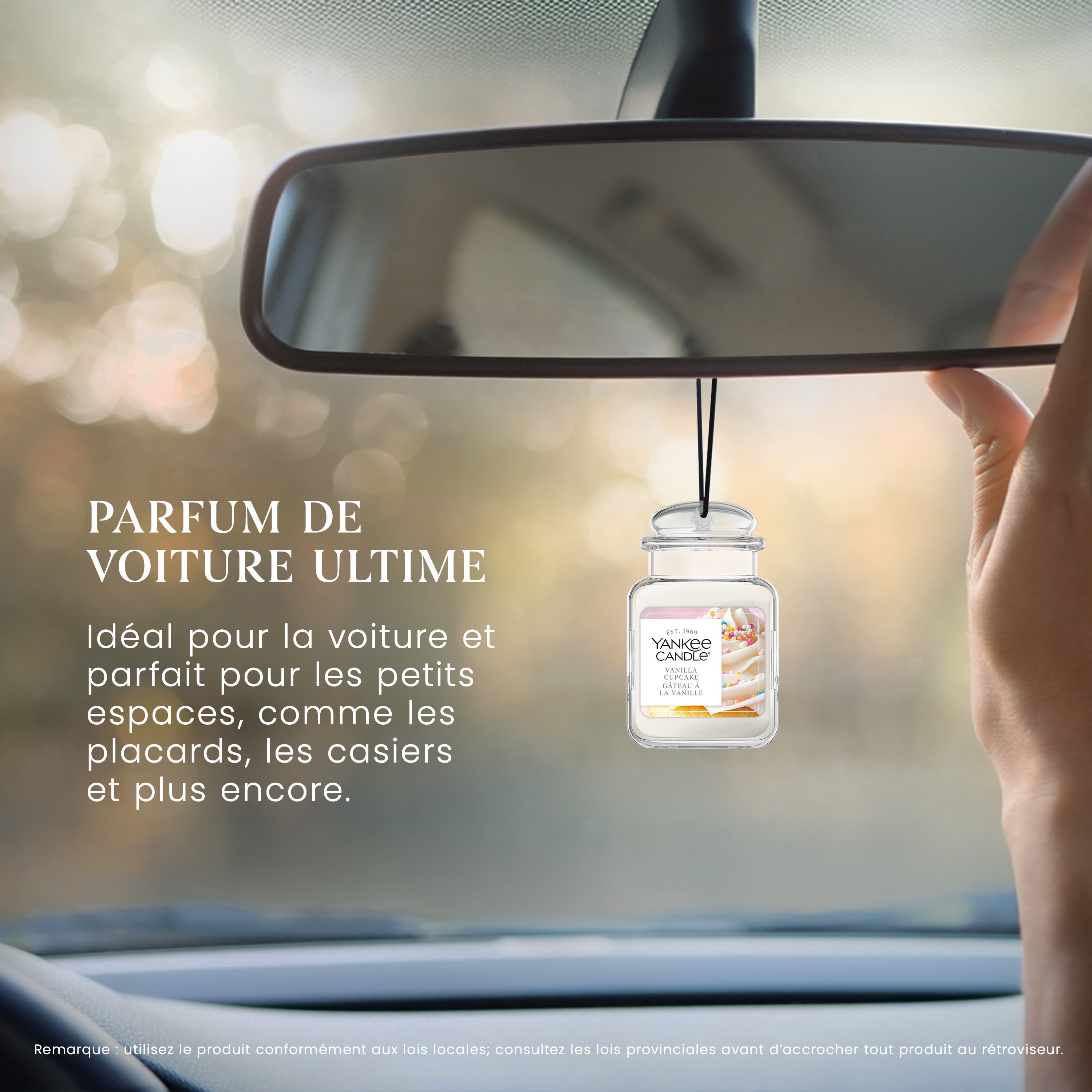 Désodorisant de voiture Yankee Candle Car Jar Ultimate, parfum Gâteau à la vanille - neutralise les odeurs jusqu’à 30 jours