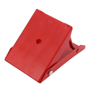 funtasica Steel Wheel Chock Portable Stable Tire Stopper for Cars Trucks Vehicles Red