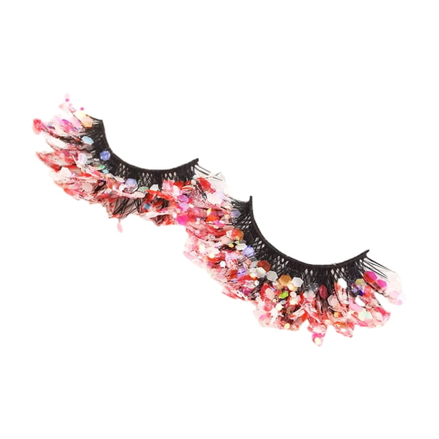 Decodeary 2piece Holiday Look With Glittery Eyelashes With Sequins Professional Q-10
