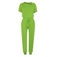 thumbnail image 4 of Yuyuzo Womens Workout Sets 2 Piece Short Sleeve Crew Neck T-Shirts Drawstring Jogger Pants with Pockets, 4 of 5