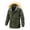 Green-B, variant on Penkiiy Men's Winter Cargo Work Jacket Fleece Lined Thicken Military Jacket with Removable Hood L Green