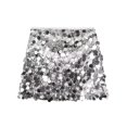 thumbnail image 4 of GZWYHT Jupes pour Femmes, Mini-Jupe pour Femmes à Paillettes, Mode, Taille Haute, Coupe Ajustée, Effet Rehausseur, Jupe Courte Décontractée, Jupe à Paillettes, Jupes d'Été, Robe Argentée, Jupes Taille Haute G, 4 of 4
