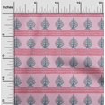 thumbnail image 1 of oneOone Organic Cotton Poplin Twill Fabric Chevron & Tree Block Printed Fabric 1 Yard 42 Inch Wide, 1 of 4