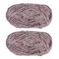 thumbnail image 1 of Unique Bargains 2 Pelotes Fil Velours Fil Chenille 87,49 Verges Polyester Fil Doux pour Couverture 2 Pcs Brun, 1 of 7