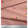 thumbnail image 2 of Soimoi Poly Georgette Tissu Feuilles & Fleurs Roses Tissus Imprimés par Yard 42 Pouces de Large, 2 of 3