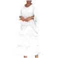 thumbnail image 1 of Robes d'Été Grande Taille pour Femmes 2024 Manches Courtes Col Rond Décontracté Imprimé Économisez jusqu'à 65 %!, 1 of 6