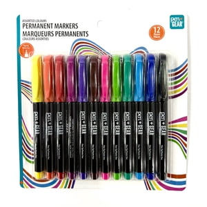 Pen+Gear , 12 Count Permanent Marker Fine Tip, 12 Assorted colors, Not Toxic, Conforms to ASTM D4236