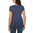 thumbnail image 4 of TIMIFIS T-Shirts de Maternité pour Femmes Bleu Marine Été à Manches Courtes T-Shirts Décontractés Amples à Col Rond à Plis devant T-Shirts de Grossesse - Printemps/été, 4 of 6