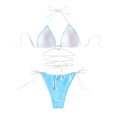 thumbnail image 4 of Qertyioot Women Bandeau Bandage Bikini Set Love Drawstring, 4 of 6