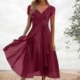 thumbnail image 2 of FYEGRE Robes Formelles pour Femmes Invitées de Mariage avec Fente Cocktail Élégante Dentelle Longue Robe de Bal Bordeaux L, 2 of 6