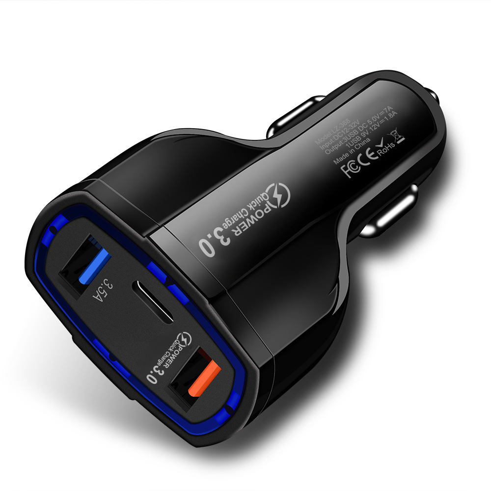 Amdohai Car Charger Adapter PD & Dual USB Triple Port Quick Charge Device for 12-24V Car SUV