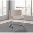 thumbnail image 3 of Velvet Beige Accent Chair with Silver Chrome Base - 1 Chair, 3 of 4