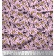 thumbnail image 1 of Soimoi Modal Satin Fabric Leaves & Leopard Animal Print Fabric by Yard 42 Inch Wide, 1 of 1
