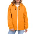 thumbnail image 1 of Comdrip Veste Légère pour Femmes! Veste Chaude Coupe-Vent Imperméable à Blocs de Couleur pour Femmes, Coupe-Vent d'Extérieur, Veste de Randonnée, Veste de Randonnée pour Femmes Légère orange 2TG, 1 of 5