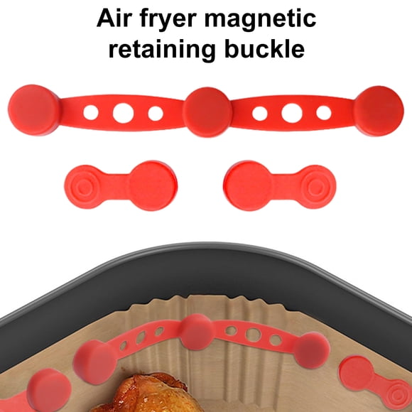 Air Fryer Magnet Silicone Buckle Heat Resistant Silicone Clip for Air Fryer Liners Easy Release Parchment Paper Holder Food-safe Air Fryer Accessory
