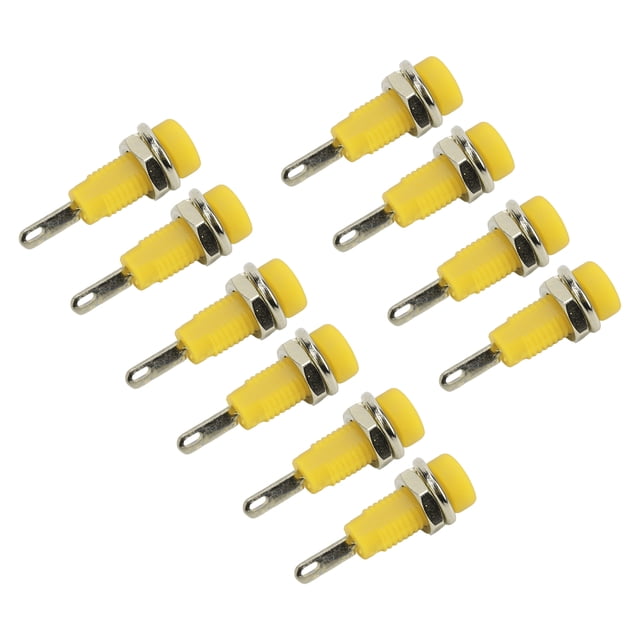 Banana Connector Panel Socket, Stable 2mm Banana Socket High Accuracy Technology Low Loss For Industrial Equipment Yellow