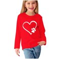 thumbnail image 2 of RXIRUCGD Chemises à Manches Longues pour Filles, Col Rond Mignon, Blouses Décontractées Élégantes (Rouge, Taille : 3 Ans), 2 of 5