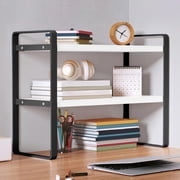 Wzzjkit Double-Tier Desktop Storage Shelf Student Desk Organizer Office Computer Desk Tiered Cabinet