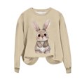 thumbnail image 4 of Penkiiy Chemises de Pâques pour Femmes 2024 Manches Longues Mignon Lapin Col Rond Chandail en Molleton Graphique Lapin Décontracté Été Blouse Tunique Hauts 2TG Beige, 4 of 6