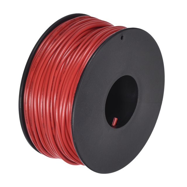 Uxcell Fil de Raccordement 22AWG 30m/100 Pieds Rouge, Fil Électrique UL1007 Bobine