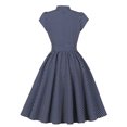 thumbnail image 3 of Ovzne Robes pour Femmes Robe d'Été Mode pour Femmes Décontractée Imprimée d'Été Grand Ourlet Manches Courtes Col Rabattu Robe d'Été Manches Courtes Imprimée Liquidation, 3 of 6