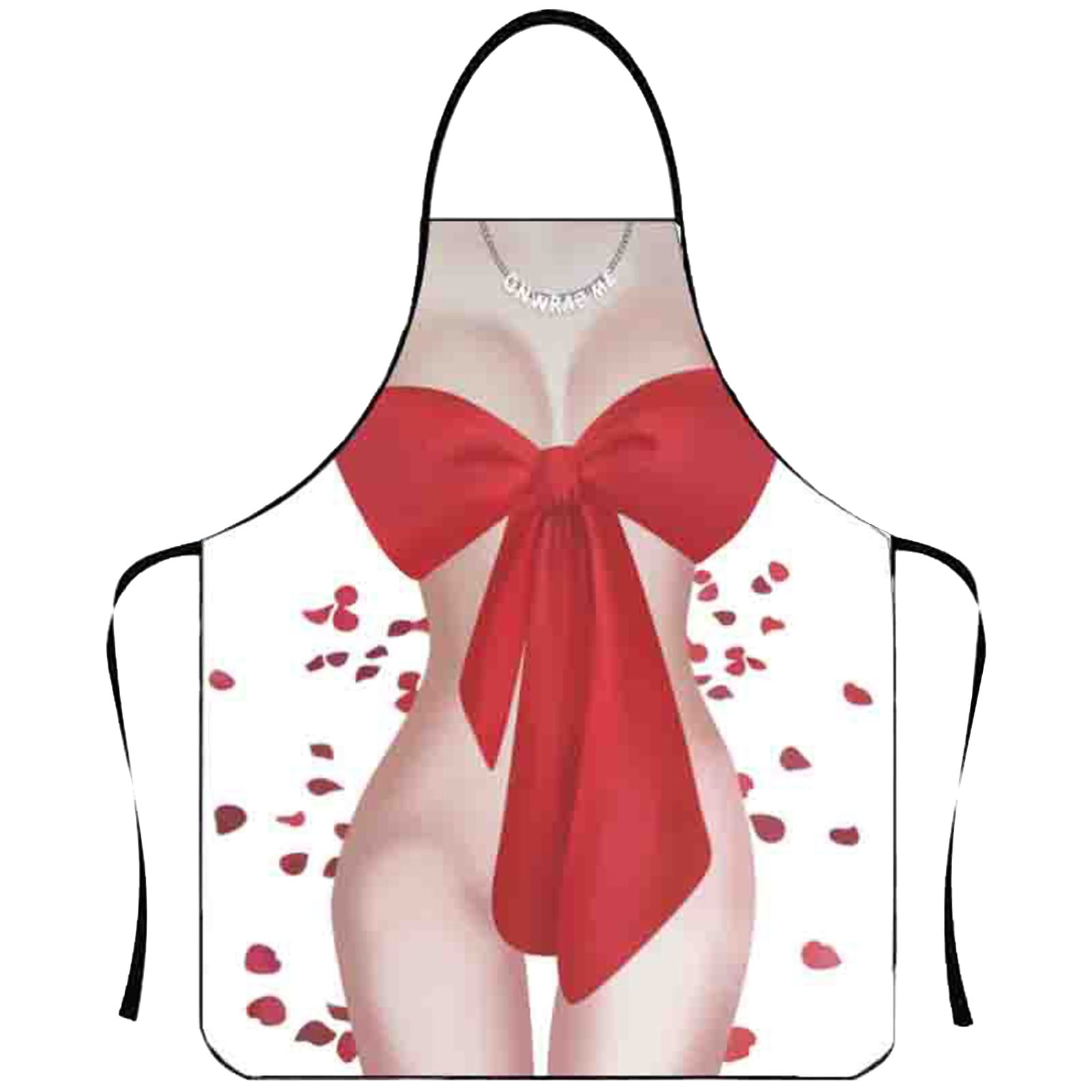 Binwennn Funny Personality Apron Muscle Men's Apron Bikini Series Cartoon Couple Apron Polyester Apron 1pcs Cooking Aprons with Pockets Men Apron for Work