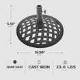 thumbnail image 2 of Four Seasons Courtyard Palermo Base de Parasol Ronde en Fonte de 19”, Gris, 2 of 5
