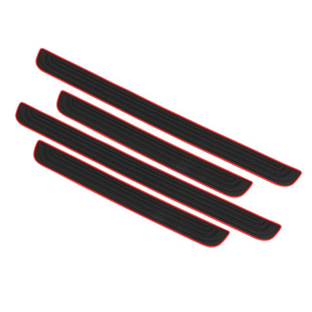 Door Sill Plate Protectors for Car Universal Door Entry Guards Sill Scuff Cover Panel Step Protector,Door Sill Plate Protectors for Car , Welcome Pedal Protector Cover, Black 4pcs/Set,Black Red