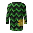 thumbnail image 5 of T-shirt de la Saint-Patrick pour Femme, Mode de la Saint-Valentin, T-shirt Imprimé, Blouse à Manches 3/4, Col Rond, Hauts Décontractés, T-shirt de la Saint-Patrick, 5 of 5