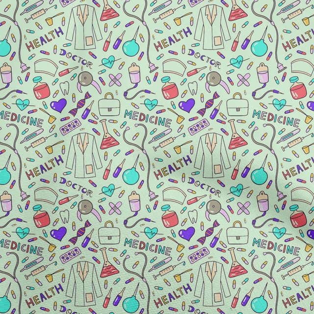 oneOone Cotton Poplin Turquoise Blue Fabric Tool Fabric For Sewing Printed Craft Fabric By The Yard 42 Inch Wide