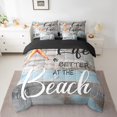thumbnail image 2 of YST Tropical Hawaii Beach Comforter Set, 7-Piece, Blue Grey Ocean Theme Bedding, Full Size, 2 of 4