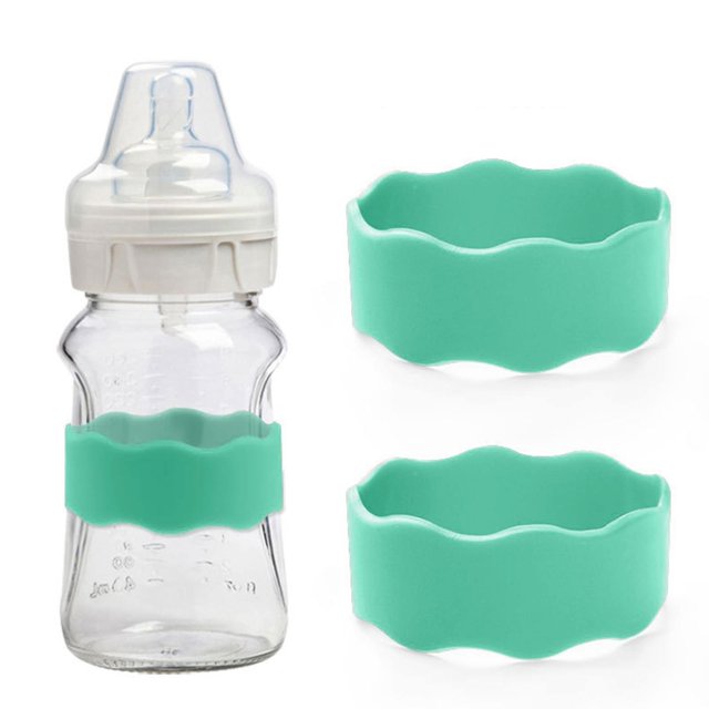 1PC Kids Snack Boxes For School Personalized Baby Bottle Labels For Daycare Water Bottle Name Bands Customized Engraved Silicone Baby Reusable Bottle Straps Labels For Cups School 2PCS Green