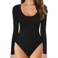 thumbnail image 1 of 2025 Combinaison Longue en Molleton à Col Rond pour Femmes, Justaucorps à Manches pour Femmes, Confortable contre la Peau des Femmes, Hauts, Pyjama Long pour Femmes, Bodys pour Femmes, 1 of 4