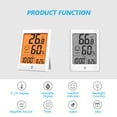 thumbnail image 3 of Thermomètre Intérieur Numérique et Capteur d'Humidité, Climatiseur Intelligent avec Rétroéclairage led, Compteur, Enregistrement Max/Min, Heure, Calendrier, Blanc, 3 of 4