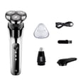 thumbnail image 2 of Iumwxz Men’s Electric Shaver Rechargeable Bald Face Wet Dry Waterproof Floating Razor 3 Head LED Display Removable USB Charging Travel Barber Grooming Shaving Kit 5V 700mAh 1pc, 2 of 9