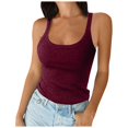 thumbnail image 1 of Lixiuxyad Ribbed Tank Tops For Women Women Spaghetti Strap Scoop Neck Ribbed Tank Tops Slim Fitted Cotton Camisole Basic Sleeveless Layering Shirts, 1 of 5