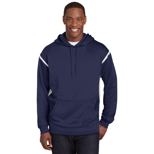 Sport-Tek ® Tech Fleece Colorblock Hooded Sweatshirt. F246 2Xl True Navy/ White