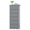 thumbnail image 1 of Gymax Commode Haute à 6 Tiroirs en Bois avec Rails de Guidage de Tiroir en Métal Gris, 1 of 6