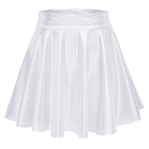 2025 Women's Metallic Skater Skirt Fringe Skirts for Women Sparkly Shiny Flared Pleated Ballet Skirt A Line Mini