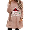 thumbnail image 2 of Qertyioot Hauts Grande Taille pour Femmes, Blouse de Noël Col Rond et Hiver Ample avec Poche Imprimée Manches Longues, 2 of 4