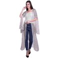 thumbnail image 2 of Moomaya Cardigan Long en Georgette de Viscose Imprimée à Manches Fendues pour Femmes, 2 of 5