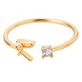 thumbnail image 1 of Riforla Gold Personalized Rhinestone 26 Initial Ring Jewelry Personalized Initial Letter Open Ring with Diamond Rhinestone Ring for Women Womens Jewelry R, 1 of 3