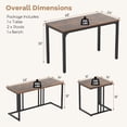 thumbnail image 3 of Gymax 4-Piece Dining Table Set Industrial Kitchen Table Set w/ Bench & 2 Stools for 4, 3 of 10