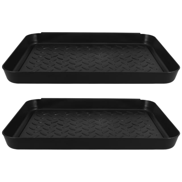 Miangastore Plateau Long pour Bottes 3 Pcs 13.8x10.7x1 Po Noir pour Entrée Intérieure Extérieure