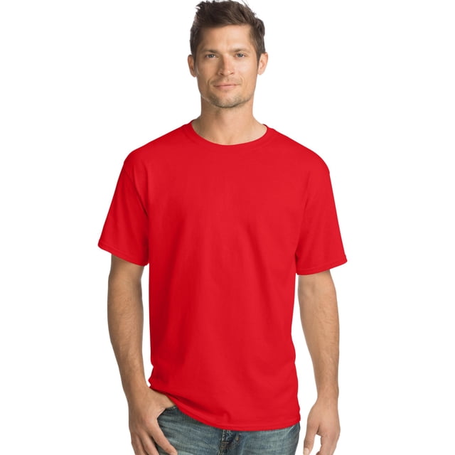 Hanes T-shirt à Manches Courtes pour Hommes 5,2 oz, m, Rouge Athlétique