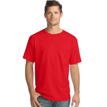 Hanes T-shirt à Manches Courtes pour Hommes 5,2 oz, Poids Lourd, 4TG, Rouge Athlétique