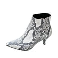 thumbnail image 1 of XZNGL Women Shoes Leopard Snake Print Ankle Boots Fine Heels Mid Heel Pointed Side Zip, 1 of 9