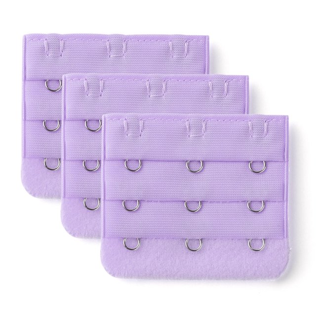 INSPIRE CHIC Rallonges de Soutien-Gorge pour Femmes à 3 Crochets 3 Rangées Bretelle de Soutien-Gorge Extensible Boucle Crochets Bande de Soutien-Gorge Violet Pâle 3
