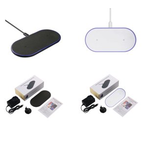Double chargeur sans fil Chargeur Pad Qi Chargeur sans fil Rechargeur téléphonique de base