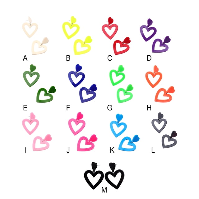 mmirethe Multiple Colors Available Love Heart Shaped Earrings For Fashionable Statement Wide Applications Beige